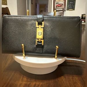 GUCCI Gucci Leather Black Jackie Continental Long
Wallet Vintage (authen…